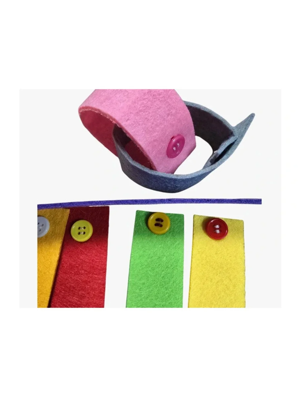 Montessori Thick Felt Button Chain Fine Motor Skills Toddler Learning Activity